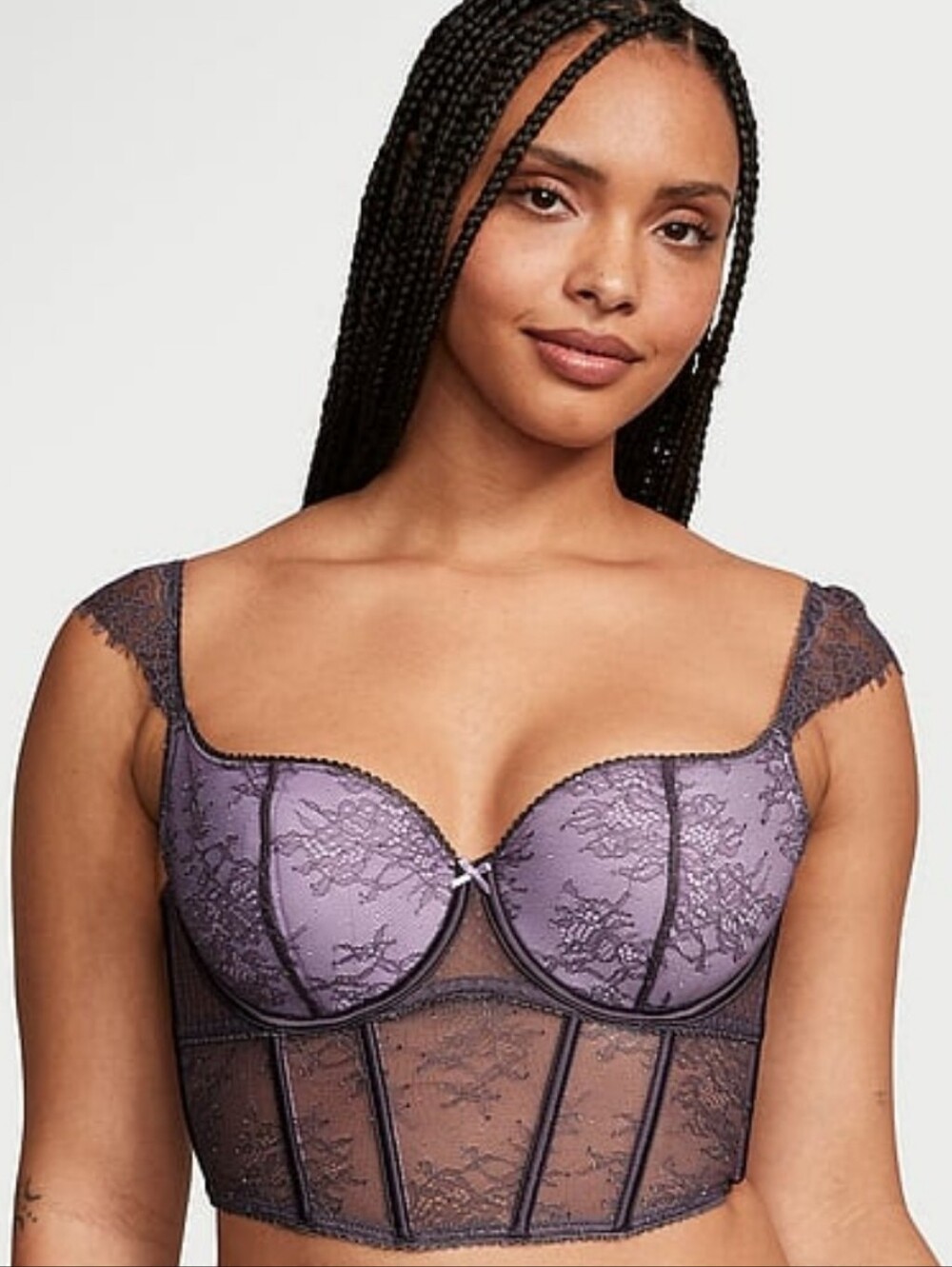 Victoria's Secret Lavender Lace Longline Balconette Bra